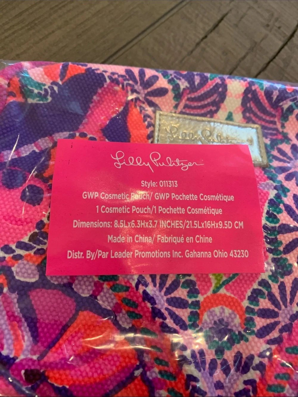 Lilly Pulitzer Hot Pink & Purple Tropical Cosmetic Pouch
